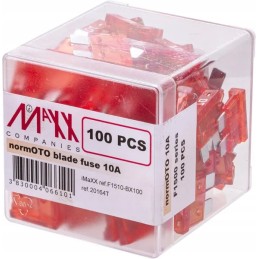 Plokščias saugiklis 10a l 20 mm raudona pakuotė 100 vnt