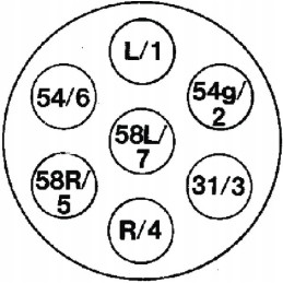 7 polių 12v lizdas su įmontuotu PVC Hella