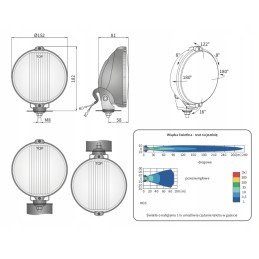 Wesem HO3 17667 152mm chromuotas kelio žibintas
