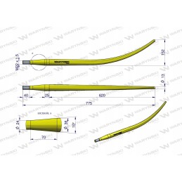 Krautuvas išlenktas l 780mm Varyna krokodilas