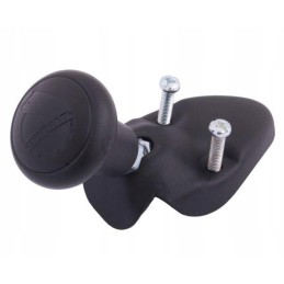 Juoda vairo rankenėlė dengia rėmo tvirtinimą