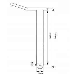 Ilgas prikabinimo kaištis massey ferguson 135 230 365