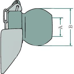 Apatinis pakabos rutulys 28x64mm flanšas Cat 2 3