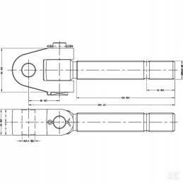 Viršutinės jungties šarnyrinis galas M30x3 0 dešinėje
