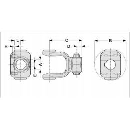 Šakė su užveržimo varžtu tangentinis varžtas 40mm t60 v
