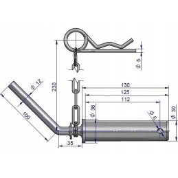 Vilkties kablio kaištis cinkuotas c 330
