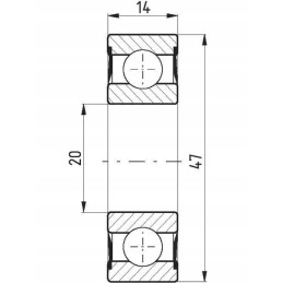 Rutulinis guolis paprastai 20x47x14 mm flt 62042rs