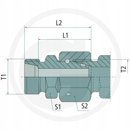 Tiesi jungtis su vidiniu sriegiu 2x M18x1 5 din 2353