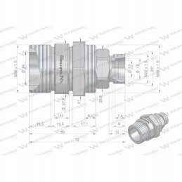 Vožtuvo lizdas M22x1 5 prisukamas 50490020 Warynski