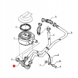 Alyvos aušintuvo žarna Claas 6005013371 keitimas