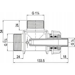 3 krypčių indukcinio bunkerio išmetiklis, 9 mm Venturi