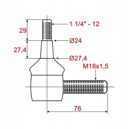 Rutulinis šarnyras 76mm Ford New Holland 83948964