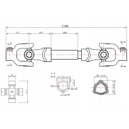 Galios siųstuvo perdavimo velenas 110cm vamzdis
