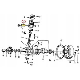 Variklio stūmoklio kaištis 950313 c 360 zetor 505031