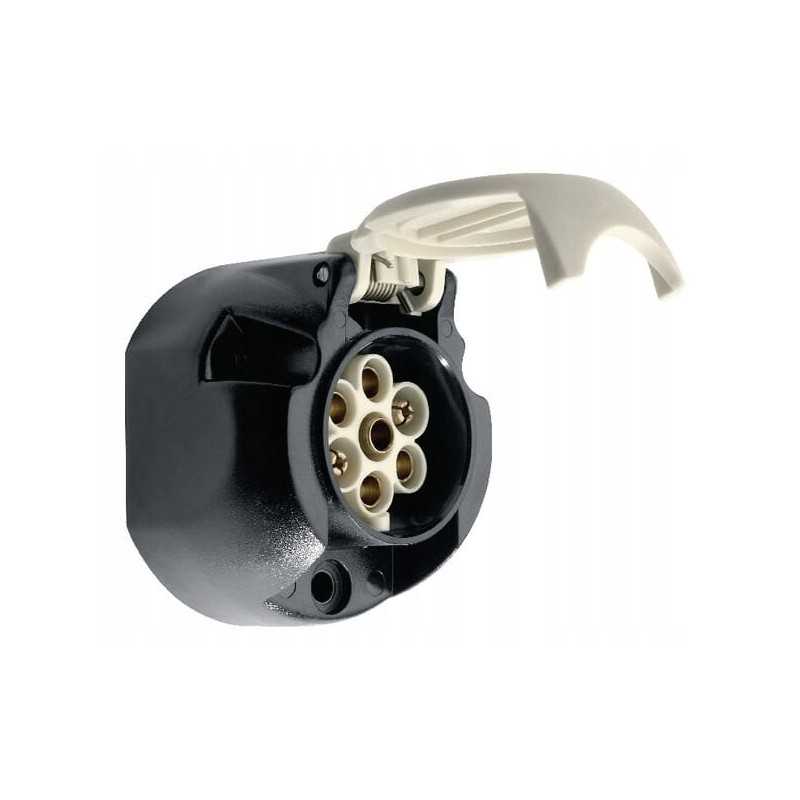 7 polių 12v lizdas su įmontuotu PVC Hella