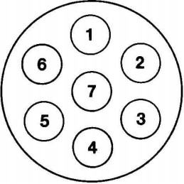 7 polių 12v lizdas su įmontuotu PVC Hella