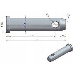Apatinis prikabinimo kablio atraminis kaištis 1663987m1