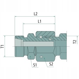 Tiesi jungtis su vidine sriegiu M22x1 5 3 8 din 2353