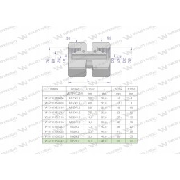 Hidrametrinė aa m52x2 42l Warynski jungtis