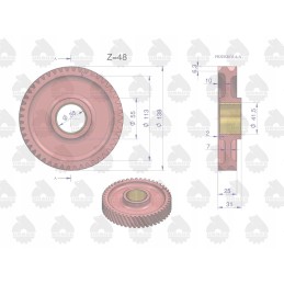 Tarpinė paskirstymo pavara su įvore C 330 Ursus
