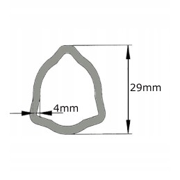 Kardaninio veleno vamzdis, profiliuotas trikampis, 29x4mm, 1m