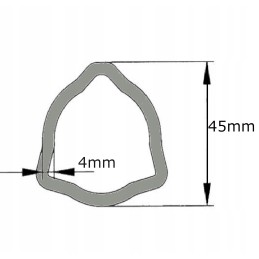 Kardaninio veleno vamzdis, profiliuotas trikampis, 45x4mm, 1m