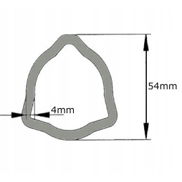 Kardaninio veleno vamzdis, profiliuotas trikampis, 54x4mm, 1m