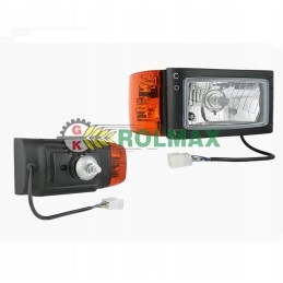 H4 tipo priekinis žibintas su kabeliu ir stiprintuvo jungtimi, dešinėje