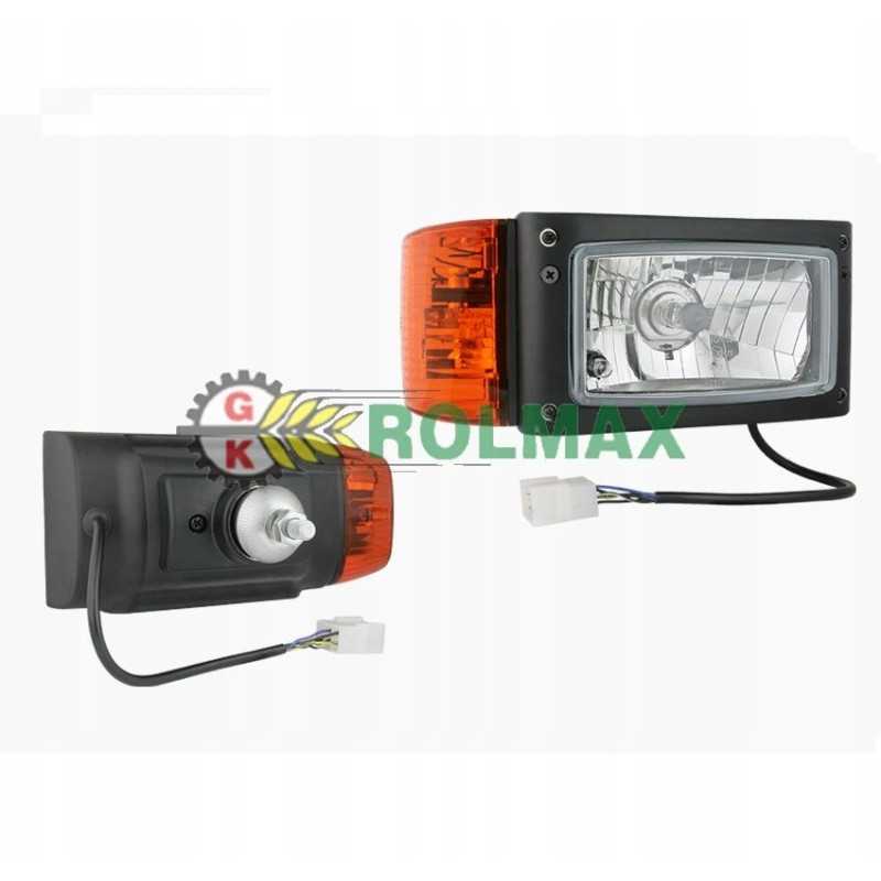 H4 tipo priekinis žibintas su kabeliu ir stiprintuvo jungtimi, dešinėje