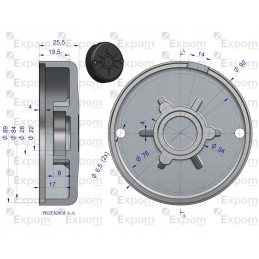 M tipo starterio šepečio laikiklio galinis dangtelis