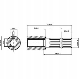 Kardaninio veleno sumažinimas su Kramp vidiniu pleištu, oe 25, pleištas 8