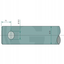 Lenktas dantis 480mm 43004800000 granitas