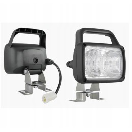 Halogeninė darbo lempa su dvigubu laidu ir jungtimi