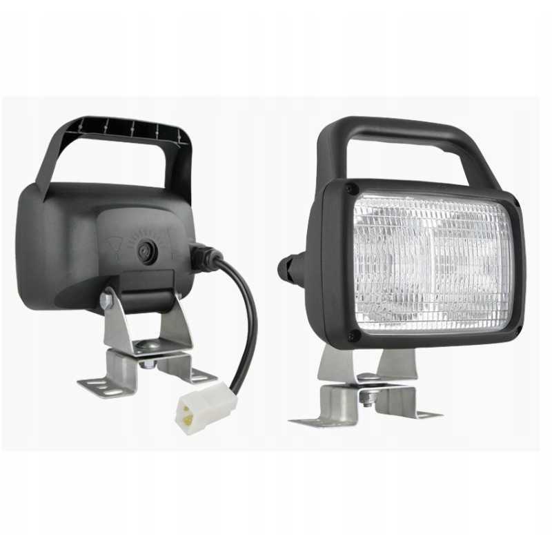 Halogeninė darbo lempa su dvigubu laidu ir jungtimi