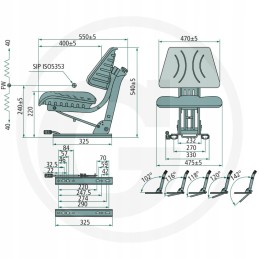 Sėdynė, traktoriaus sėdynė, skai traktorius, reguliavimas