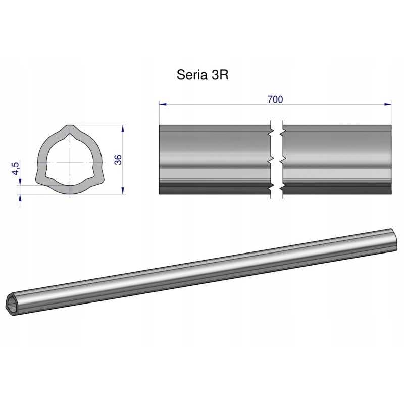 Vidinis vamzdis, serija 3r, velenui 860, šarnyrinis