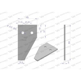 Galutinis derliaus nuėmimo peilis 84x45x3mm Warynski