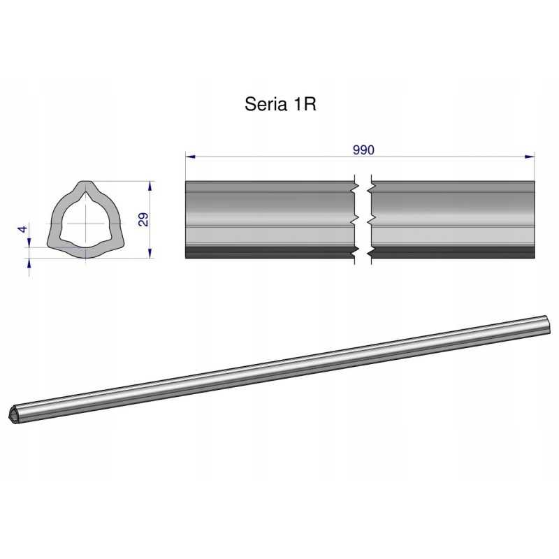 Vidinis vamzdis, serija 1r, velenui 1110, šarnyrinis t
