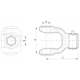 Greito prijungimo šakutė su slankiojančiu kaiščiu 34 93