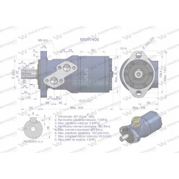 WMR orbitinis hidraulinis variklis 400 cm3 aps./min 70