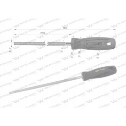 Waryn apvali dildė 250 mm