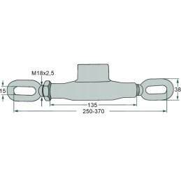 Rankenos įtempiklio sagtis 250 370mm m18x2 5