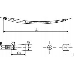 Krautuvas tiesus žvaigždės profilis 35x1100 mm k