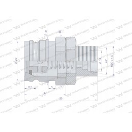 Stabdžių greitoji jungtis, kištukas M22x1 5, išorinis sriegis