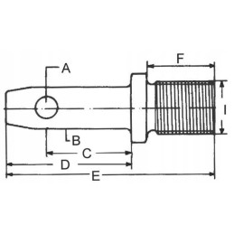 Apatinės trauklės kaištis 22x53 mm sriegis 1 1 18