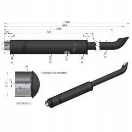 Duslintuvas Renault 1540mm aliuminis DX53 7700519115