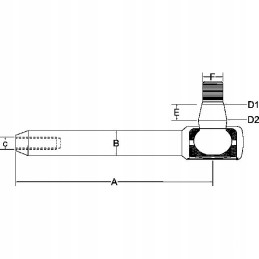 Sujungimas su vidiniu sriegiu m22x1 5r m18x1 5 385mm atvartas