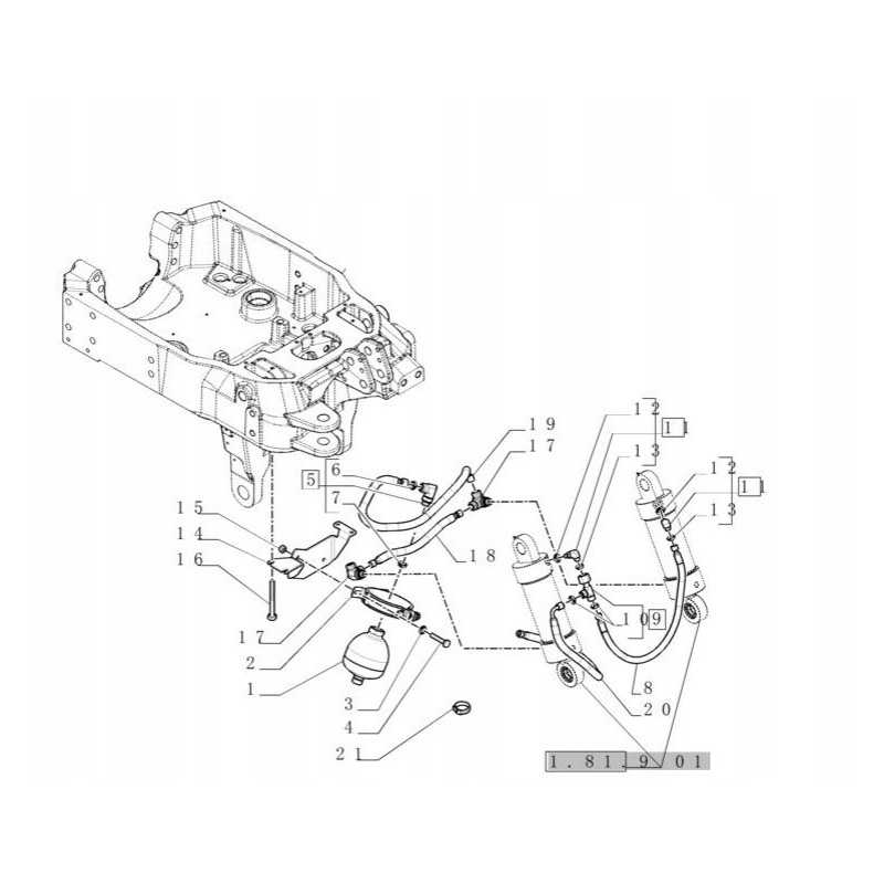 Hidroakumuliatorius new holland korpusas 47057602 cnh
