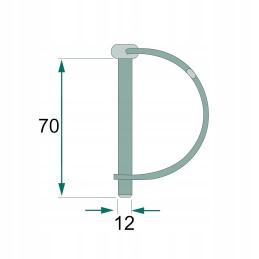 Vamzdžio tvirtinimo kaištis 12mm ilgis 70mm