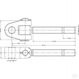Viršutinės jungties šarnyrinis galas m30x3 0 dešinėje